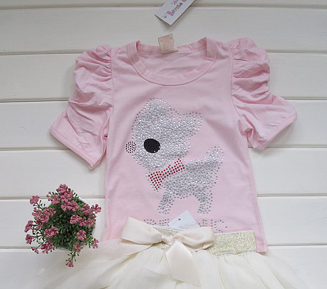 Розовая футболка с собачкой